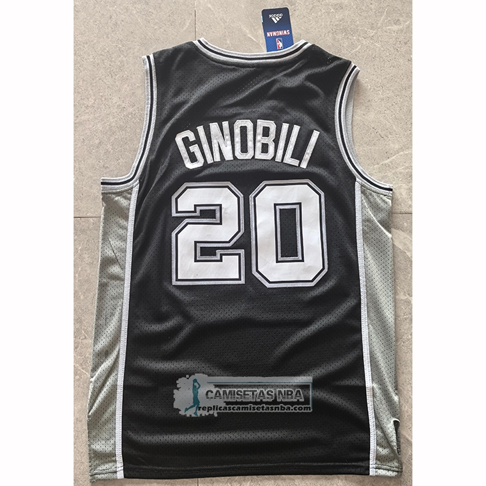 Camiseta San Antonio Spurs Manu Ginobili NO 20 Icon 2025-26 Negro